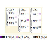 Two Striper FG #135 MF-2 MFS finishing diamond bur, pack of 5