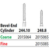 Two Striper FG #248.8 Fine Diamond Bur, Bevel-End Cylinder. Pack of 5