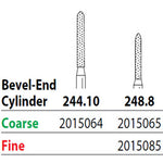 Two Striper FG #248.8 Fine Diamond Bur, Bevel-End Cylinder. Pack of 5