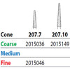 Two Striper FG #207.7 Fine Diamond Bur, Cone. Pack of 5