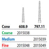 Two Striper FG #608.9 Fine Diamond Bur, Cone. Pack of 5