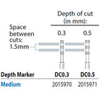 Two Striper FG DC 0.3 Coarse Diamond Burs, Depth Marker. Pack of 5