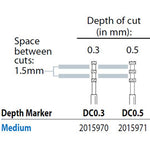 Two Striper FG DC 0.3 Coarse Diamond Burs, Depth Marker. Pack of 5