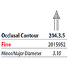Two Striper FG #204.3.5 Fine Occlusal Contour Shape Diamond Burs. Pack of 5