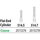 Two Striper FG #514.7 Coarse Diamond Bur, Flat-End Cylinder. Pack of 5
