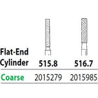 Two Striper FG #516.7 Coarse Diamond Bur, Flat-End Cylinder. Pack of 5