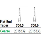 Two Striper FG 700.6 Coarse Diamond Burs, Flat-End Taper. Pack of 5