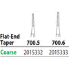 Two Striper FG 700.5 Coarse Diamond Burs, Flat-End Taper. Pack of 5