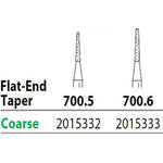 Two Striper FG 700.5 Coarse Diamond Burs, Flat-End Taper. Pack of 5