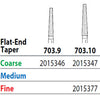 Two Striper FG 703.10 Coarse Diamond Bur Flat-End Taper. Pack of 5