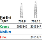 Two Striper FG 703.10 Coarse Diamond Bur Flat-End Taper. Pack of 5