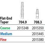 Two Striper FG 708.3 Coarse Diamond Bur Flat-End Taper. Pack of 5