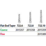 Two Striper FG 722.6 Coarse Diamond Burs, Flat-End Taper. Pack of 5