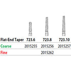Two Striper FG 723.8 Coarse Diamond Burs, Flat-End Taper. Pack of 5