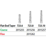 Two Striper FG 723.8 Coarse Diamond Burs, Flat-End Taper. Pack of 5