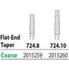Two Striper FG 724.8 Coarse Diamond Burs, Flat-End Taper. Pack of 5