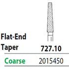 Two Striper FG 727.10 Coarse Diamond Burs, Flat-End Taper. Pack of 5