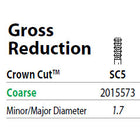 Two Striper FG #SC5 Gross Reduction Coarse Diamond Bur, Crown Cut. Pack of 5