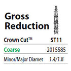 Two Striper FG #ST11 Gross Reduction Coarse Diamond Bur, Crown Cut. Pack of 5