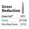Two Striper FG #ST11 Gross Reduction Coarse Diamond Bur, Crown Cut. Pack of 5