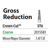 Two Striper FG #ST6 Gross Reduction Coarse Diamond Bur, Crown Cut. Pack of 5