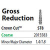Two Striper FG #ST8 Gross Reduction Coarse Diamond Bur, Crown Cut. Pack of 5