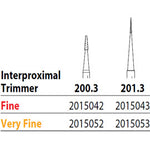 Two Striper FG #200.3 Fine Diamond Bur, Interproximal Trimmer. Pack of 5