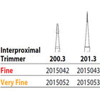 Two Striper FG #201.3 Fine Diamond Bur, Interproximal Trimmer. Pack of 5
