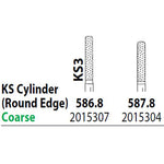 Two Striper FG #586.8 Coarse Diamond Bur, KS3 Cylinder Round Edge. Pack of 5
