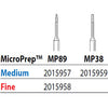 Two Striper FG MP 89 Medium Diamond Burs, Micro-Prep. Pack of 5