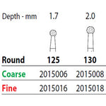 Two Striper FG #130 Fine Diamond Bur, Round. Pack of 5