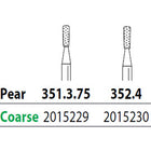 Two Striper FG #351.3.75 Coarse Diamond Bur, Pear. Pack of 5