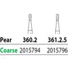 Two Striper FG 361.2.5 Coarse Diamond Bur, Pear. Pack of 5