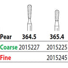 Two Striper FG 364.5 Coarse Diamond Bur, Pear. Pack of 5