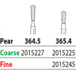 Two Striper FG 364.5 Coarse Diamond Bur, Pear. Pack of 5