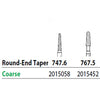 Two Striper FG 767.5 Coarse Diamond Bur Round-End Taper. Pack of 5
