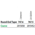 Two Striper FG 747.6 Coarse Diamond Bur Round-End Taper. Pack of 5