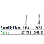 Two Striper FG 747.6 Coarse Diamond Bur Round-End Taper. Pack of 5