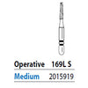 Two Striper ShortCut FG 169L S Medium Diamond Bur, Operative, Short Shank. Pack