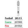 Two Striper ShortCut FG 285.5 S Fine Diamond Bur Football, Short Shank. Pack