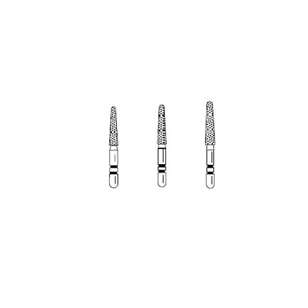 Two Striper ShortCut FG 770.8 S Coarse Diamond Bur Round-End Taper, Short