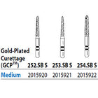 Two Striper ShortCut FG #254.SB S Medium Diamond Bur Gold-Plated Curettage