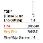 Two Striper FG 1.4 Very Fine TGE (Tissue Guard End-Cutting) Diamond Bur. Refine