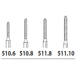 Two Striper FG #510.6 Modified Beveled Cylinder Coarse Diamond Bur, Pack of 5
