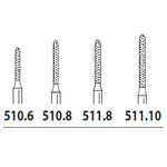 Two Striper FG #511.8 Modified Beveled Cylinder Coarse Diamond Bur, Pack of 5