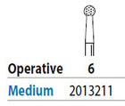 Two Striper FG #6 Medium Grit Operative Diamond Bur. Pack of 5