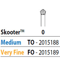 Two Striper Skooter FG 0 (F0) Very Fine Diamond Bur Acorn shaped, Pack of 5
