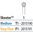 Two Striper Skooter FG 1 (F1) Very Fine Diamond Bur Acorn shaped, Pack of 5