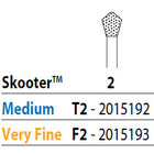 Two Striper Skooter FG 2 (T2) Medium Diamond Bur Acorn shaped. Pack of 5
