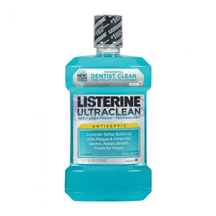 Mouthwash, Listerine Ultraclean, Cool Mint, 1.5L Bottle, 6/cs